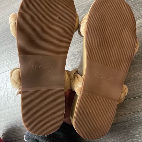 Kaanas Coco Chunky Braided Leather Slide Sandals Caramel Size 8 M - Picture 4 of 5